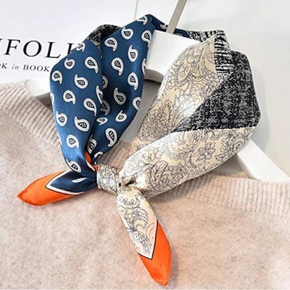 Paisley Pattern Mulberry Silk Neck Scarf - Picture 1 of 5